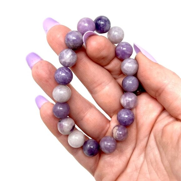 Lepidolite Purple Bracelet Jewelry crystal beaded accessories handmade boho NEW - Picture 8 of 10